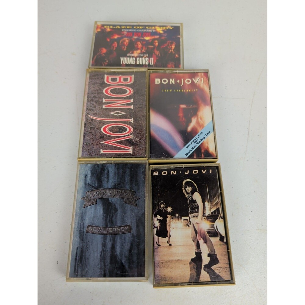 BON JOVI CASSETTE LOT of 5 Cassettes read for titles